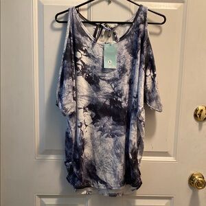 Stylish Black Tie-Dye Women's Top